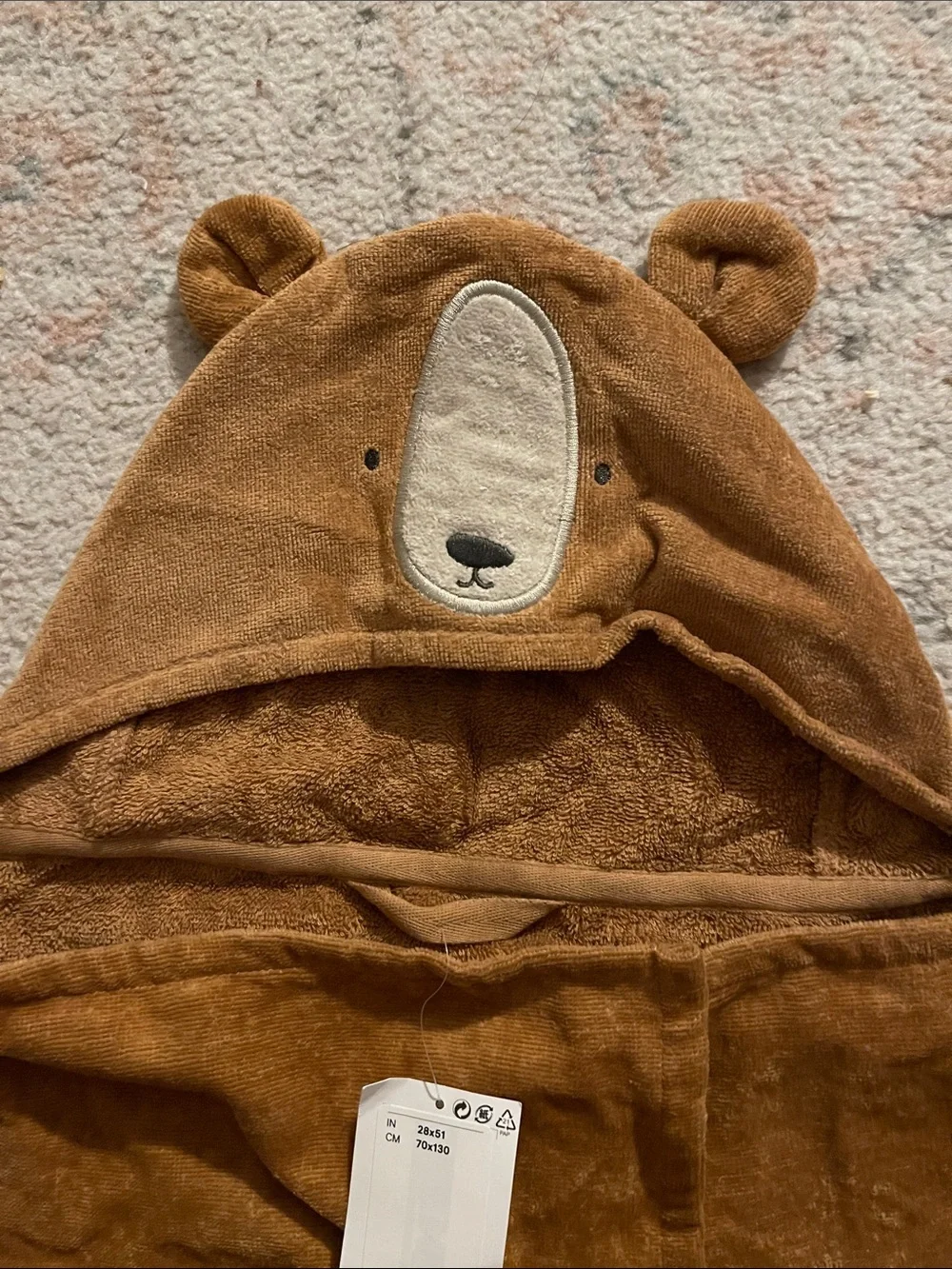 H&M Brown Bear Hooded Bath Towel - Picture 4 of 5